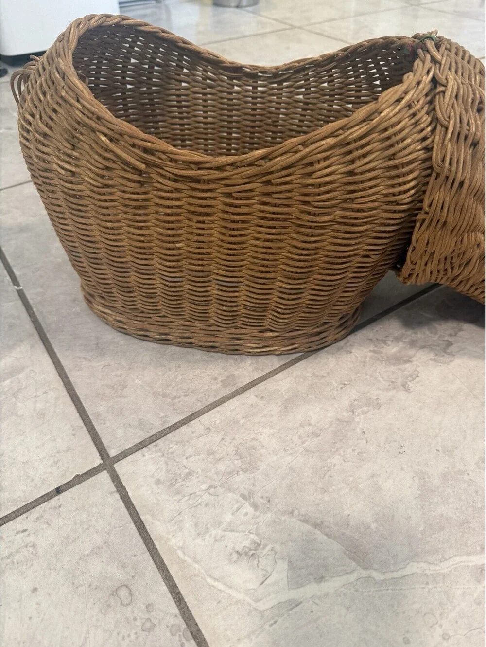 Vintage Hippo Wicker Basket